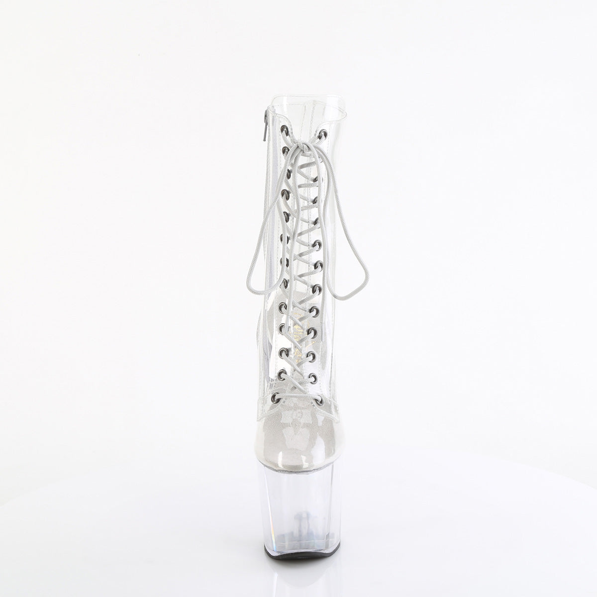CRAZE-1040C Pleaser Clear 8 Inch Dancing Heels Ankle Boots