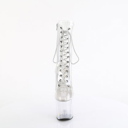 CRAZE-1040C Pleaser Clear 8 Inch Dancing Heels Ankle Boots