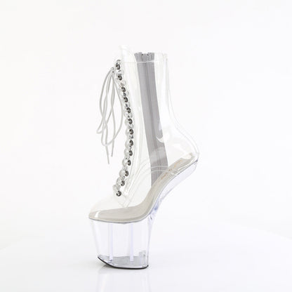 CRAZE-1040C Pleaser Clear 8 Inch Dancing Heels Ankle Boots
