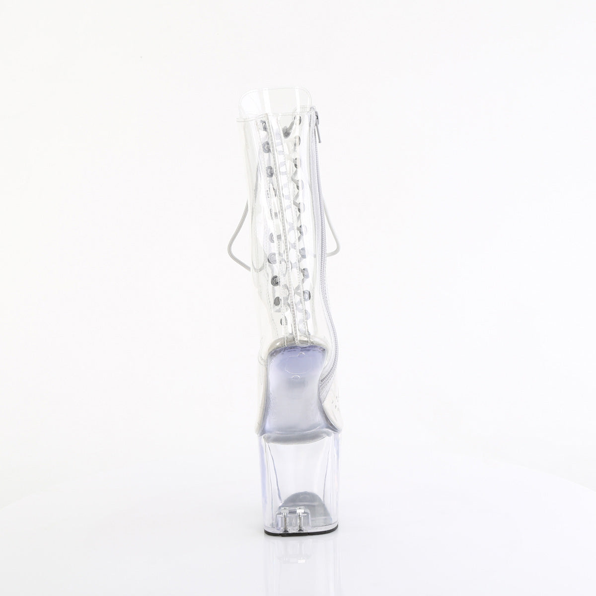 CRAZE-1040C Pleaser Clear 8 Inch Dancing Heels Ankle Boots