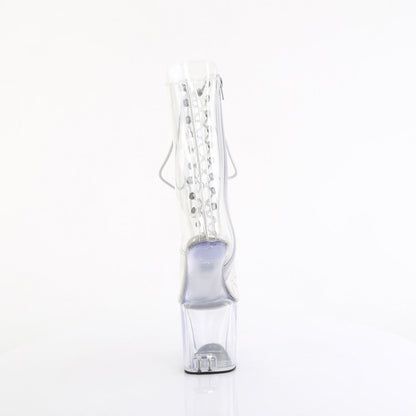 CRAZE-1040C Pleaser Clear 8 Inch Dancing Heels Ankle Boots