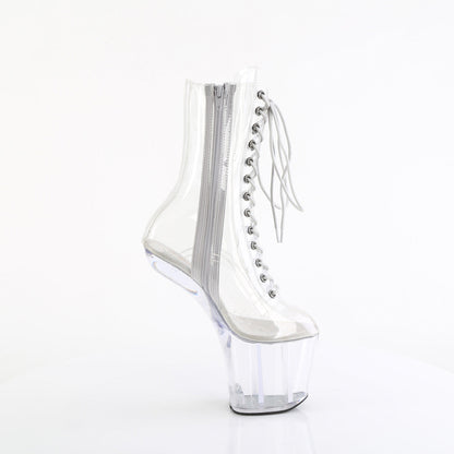 CRAZE-1040C Pleaser Clear 8 Inch Dancing Heels Ankle Boots