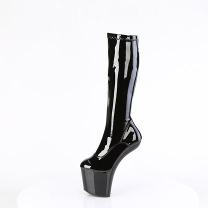 CRAZE-2000 Pleaser Black Patent 8 Inch Fetish Dancer Knee High