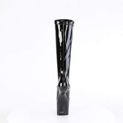 CRAZE-2000 Pleaser Black Patent 8 Inch Fetish Dancer Knee High