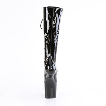 CRAZE-2023 Pleaser Black Patent 8 Inch Strippers Knee High Boots