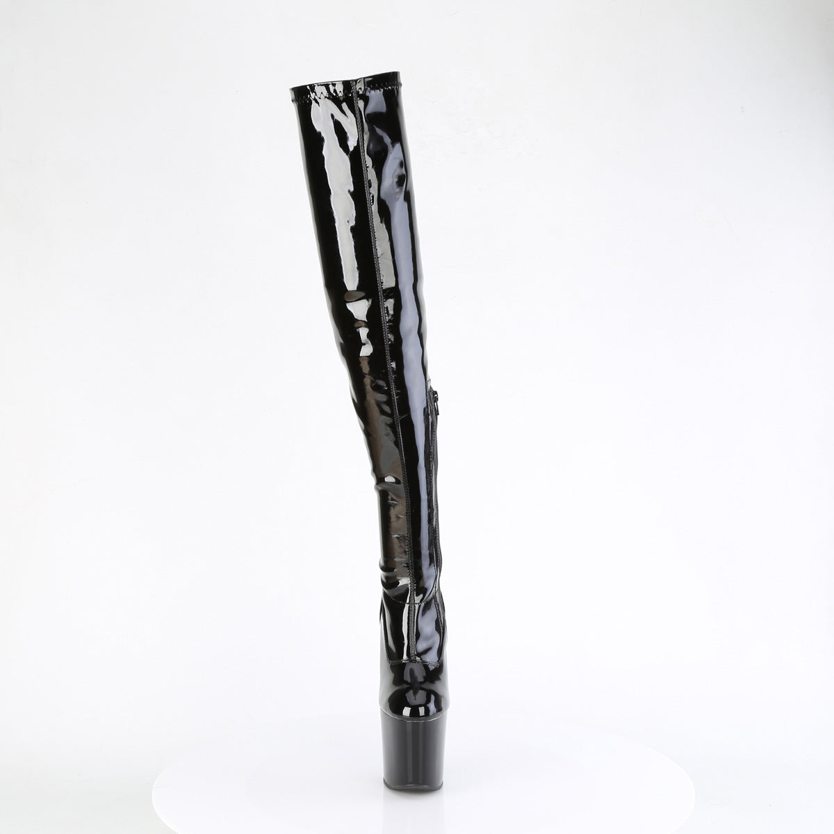 CRAZE-3000 Pleaser Black Patent 8 Inch Exotic Dance Thigh Boots