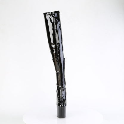 CRAZE-3000 Pleaser Black Patent 8 Inch Exotic Dance Thigh Boots