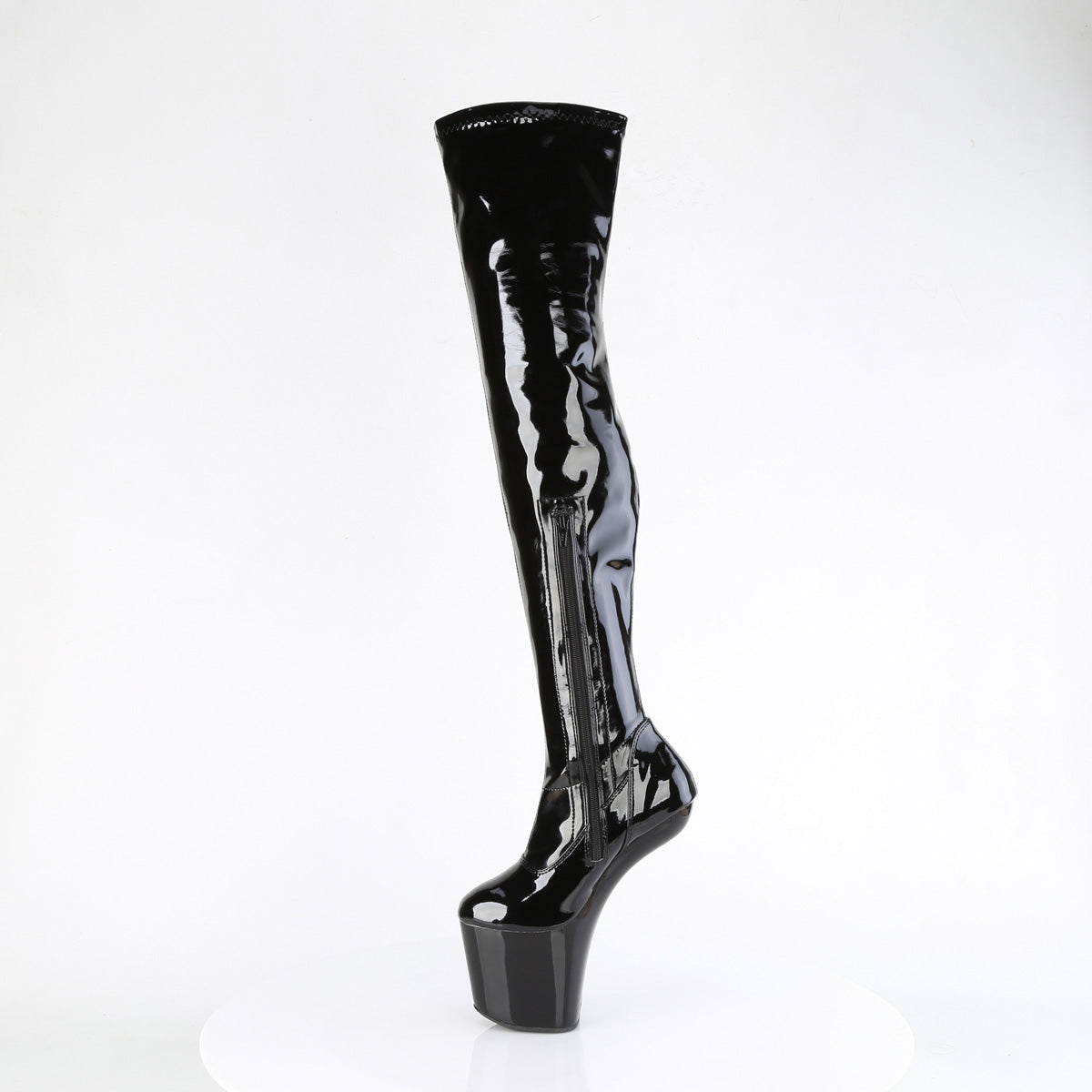 CRAZE-3000 Pleaser Black Patent 8 Inch Exotic Dance Thigh Boots