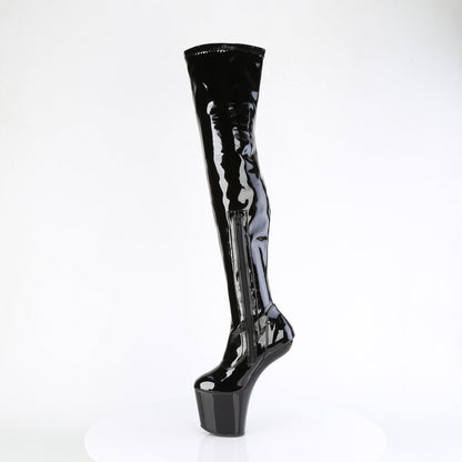 CRAZE-3000 Pleaser Black Patent 8 Inch Exotic Dance Thigh Boots