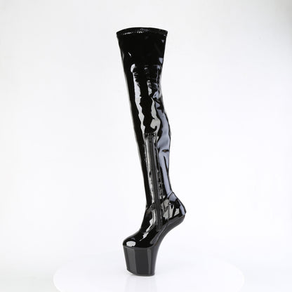Pleaser CRAZE-3000 Black Platform Thigh High Boots - 8 Inch Heels
