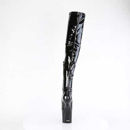 CRAZE-3000 Pleaser Black Patent 8 Inch Exotic Dance Thigh Boots