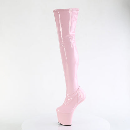 CRAZE-3000 Pleaser Baby Pink 8 Inch Stage Heel Thigh High Boots