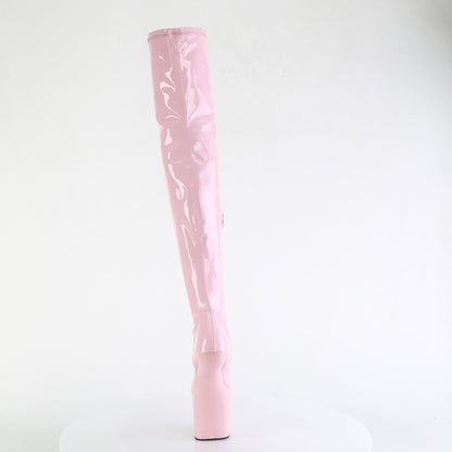 Pleaser CRAZE-3000 Baby Pink Platform Thigh High Boots - 8 Inch Heels
