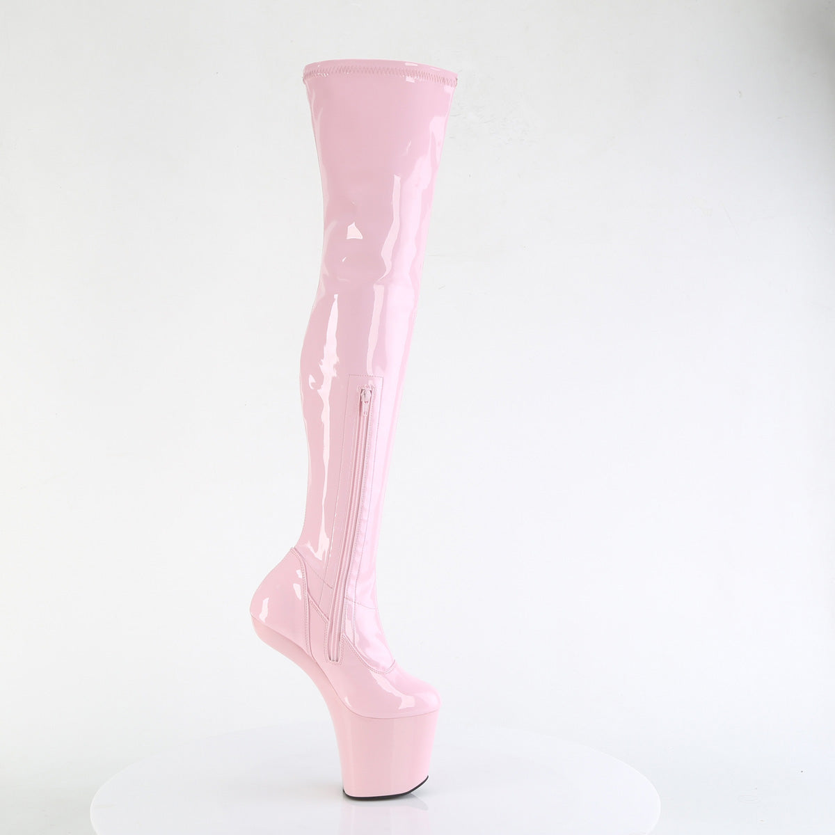 CRAZE-3000 Pleaser Baby Pink 8 Inch Stage Heel Thigh High Boots