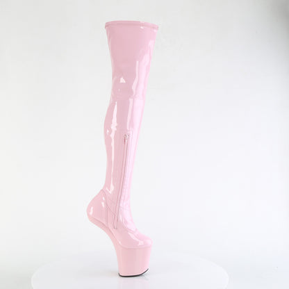 Pleaser CRAZE-3000 Baby Pink Platform Thigh High Boots - 8 Inch Heels