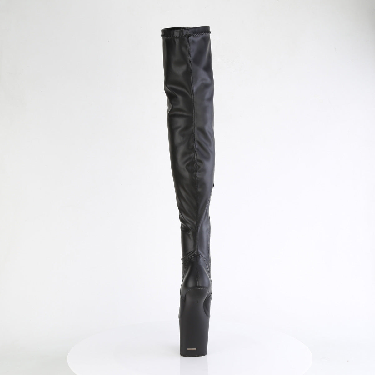 Pleaser CRAZE-3000 Black / Black Matte Platform Thigh High Boots - 8 Inch Heels