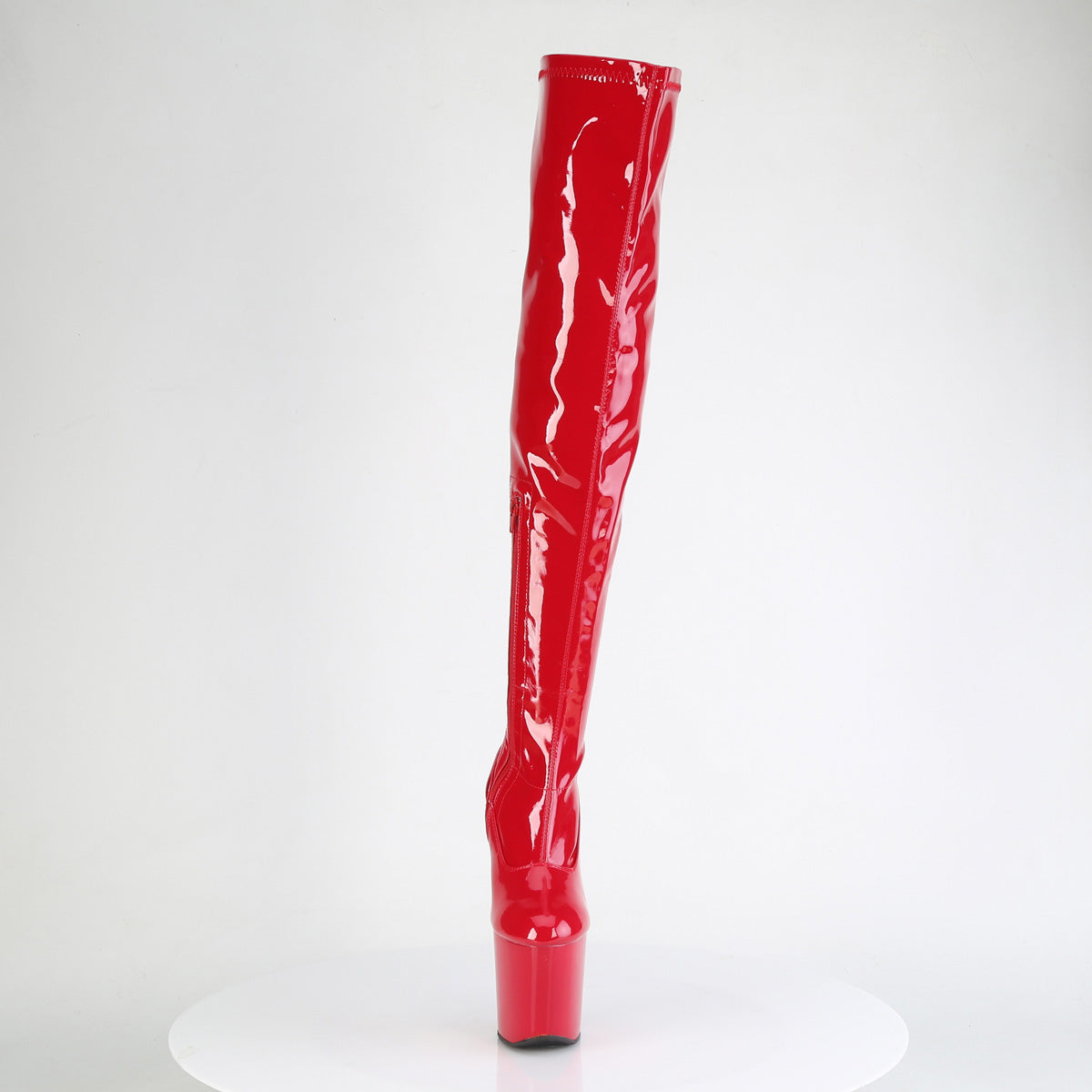 Pleaser CRAZE-3000 Red Platform Thigh High Boots - 8 Inch Heels