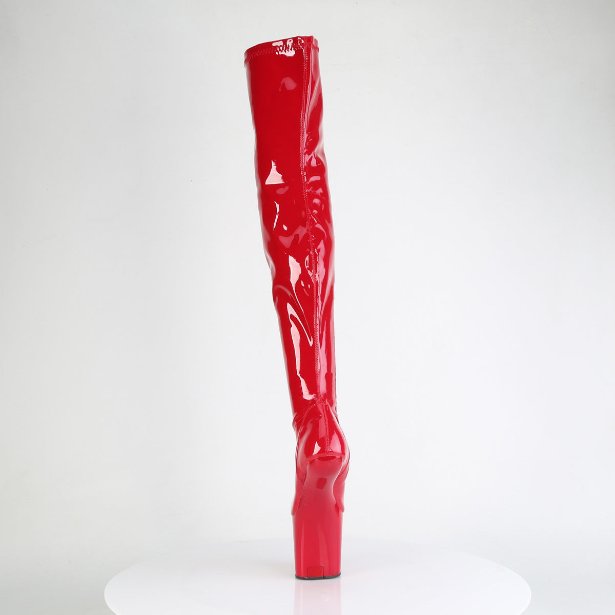 Pleaser CRAZE-3000 Red Platform Thigh High Boots - 8 Inch Heels