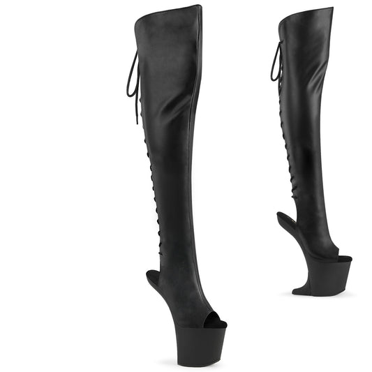 CRAZE-3019 Pleaser Black 8 Inch Pole Dance Thigh High Boots