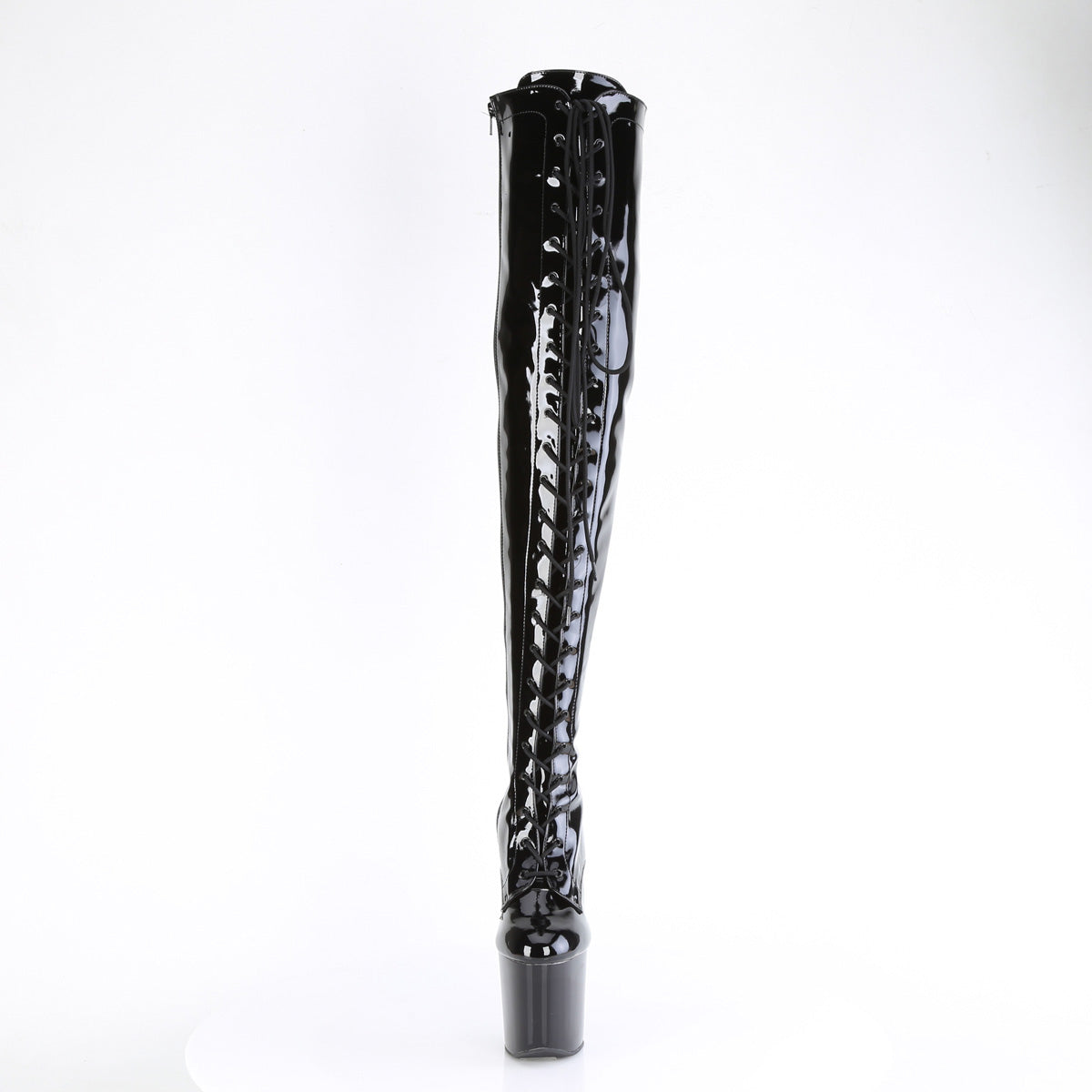 CRAZE-3023 Pleaser Black 8 Inch Strippers Thigh High Boots