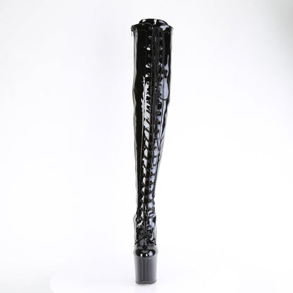 CRAZE-3023 Pleaser Black 8 Inch Strippers Thigh High Boots