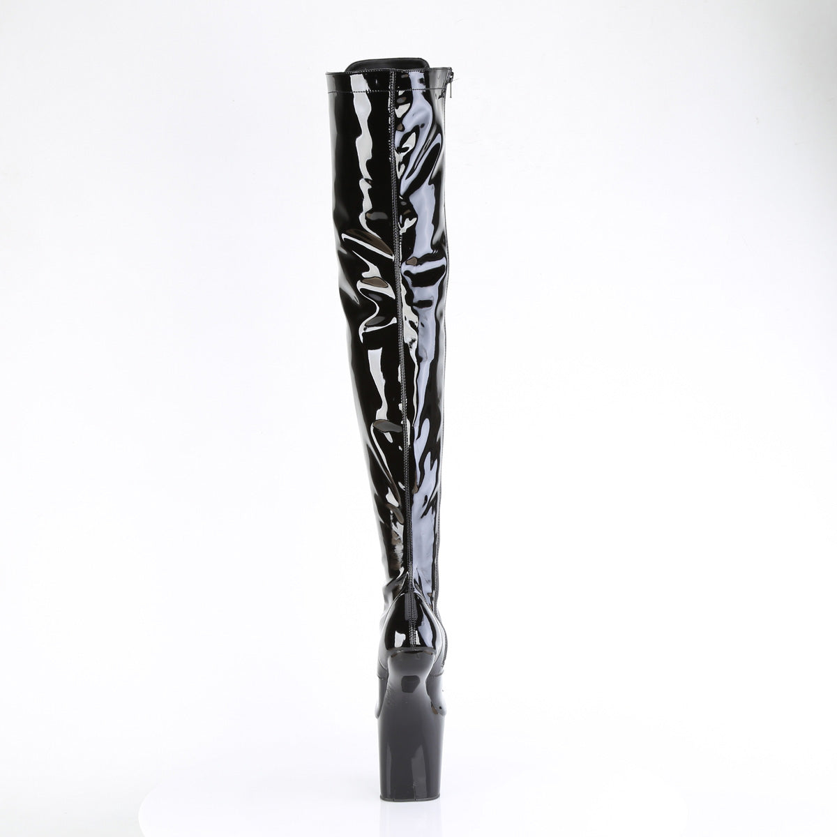 CRAZE-3023 Pleaser Black 8 Inch Strippers Thigh High Boots