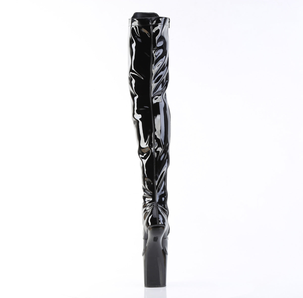 Pleaser CRAZE-3023 Black Lace-Up Platform Thigh High Boots - 8 Inch Heels