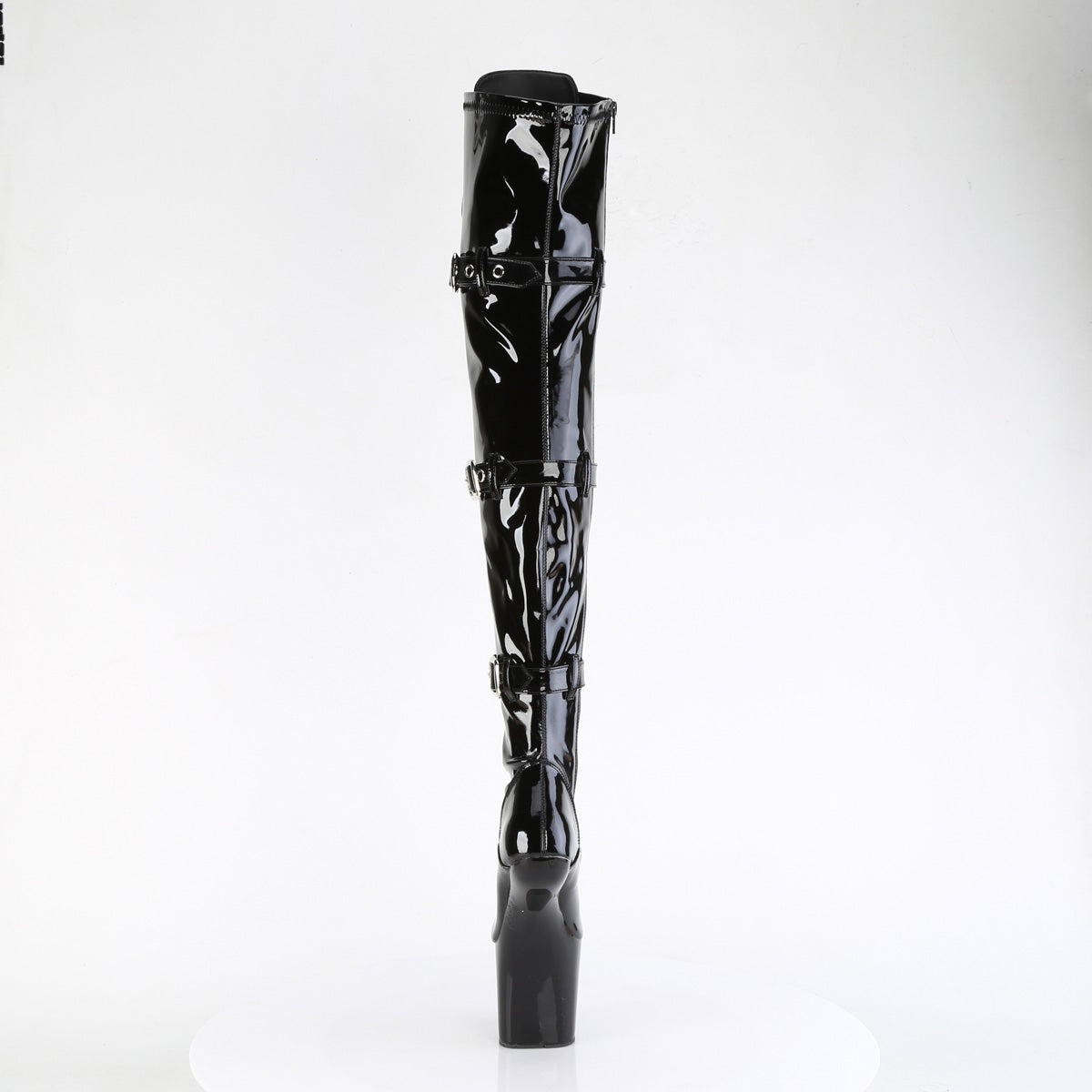Pleaser CRAZE-3028 Black Lace-Up Platform Thigh High Boots - 8 Inch Heels
