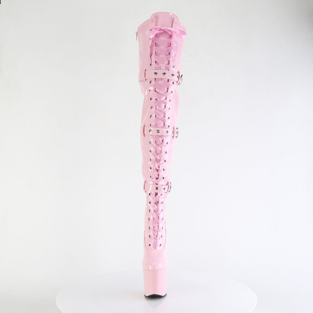 CRAZE-3028 Pleaser Baby Pink 8 Inch High Impact Thigh High Boots
