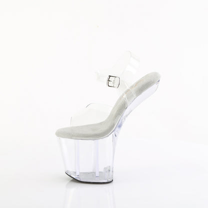 Pleaser CRAZE-808 Clear Platform Sandals - 8 Inch Heels