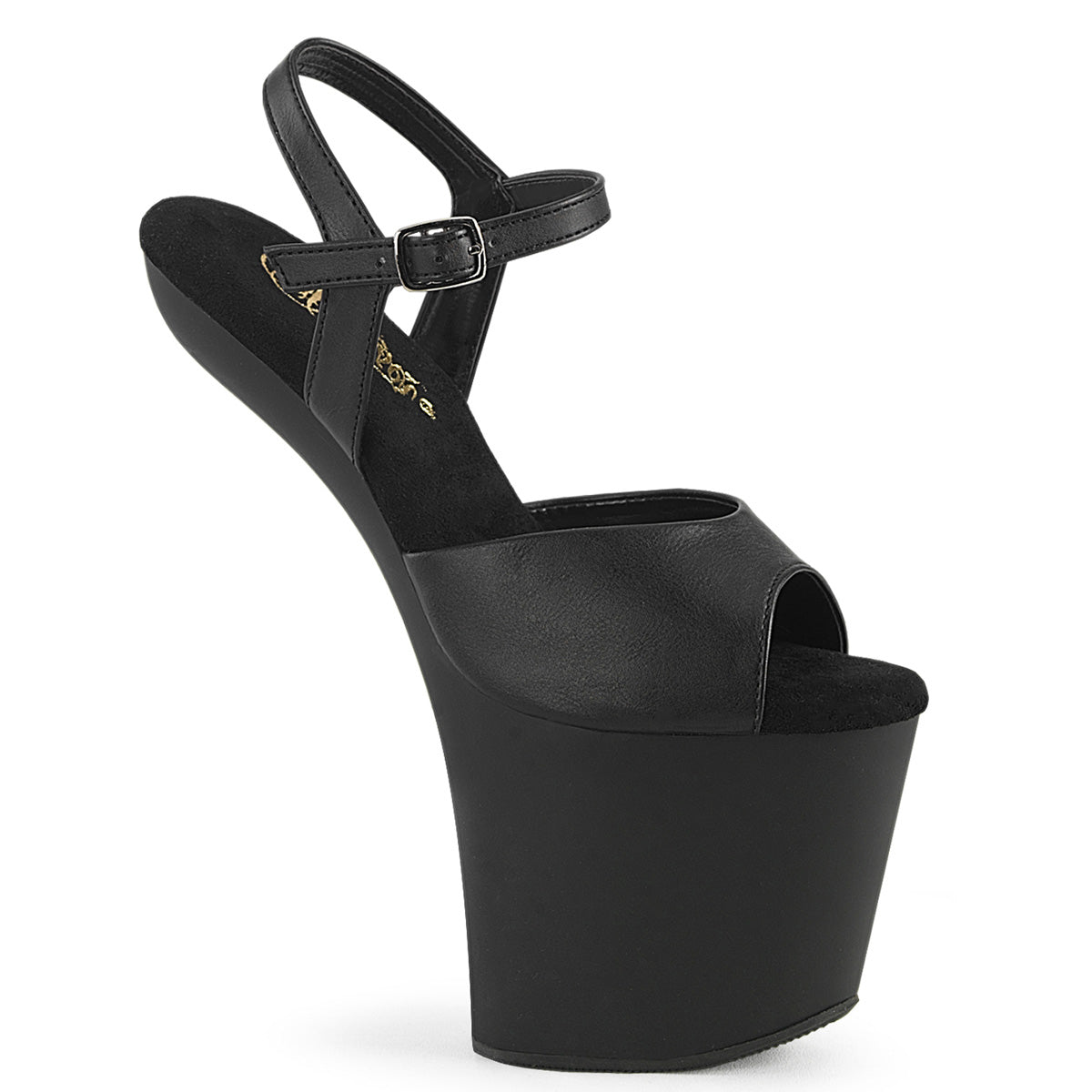 CRAZE-809 Pleaser Black 8 Inch Pole Dancer Platform Shoes Blk Faux Leather Blk Matte