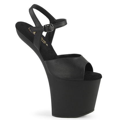 CRAZE-809 Pleaser Black 8 Inch Pole Dancer Platform Shoes Blk Faux Leather Blk Matte