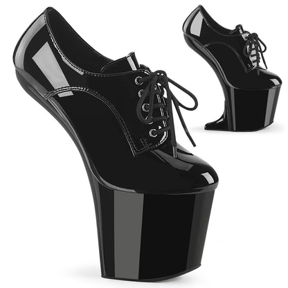 CRAZE-860 Pleaser Black 8 Inch Strippers Platform Shoes Blk Pat Blk