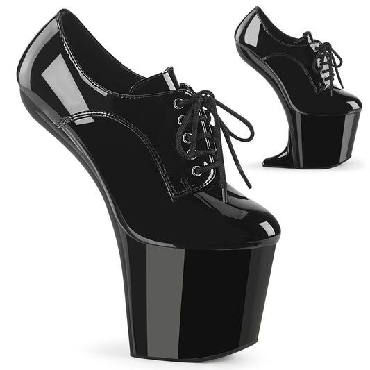 CRAZE-860 Pleaser Black 8 Inch Strippers Platform Shoes Blk Pat Blk