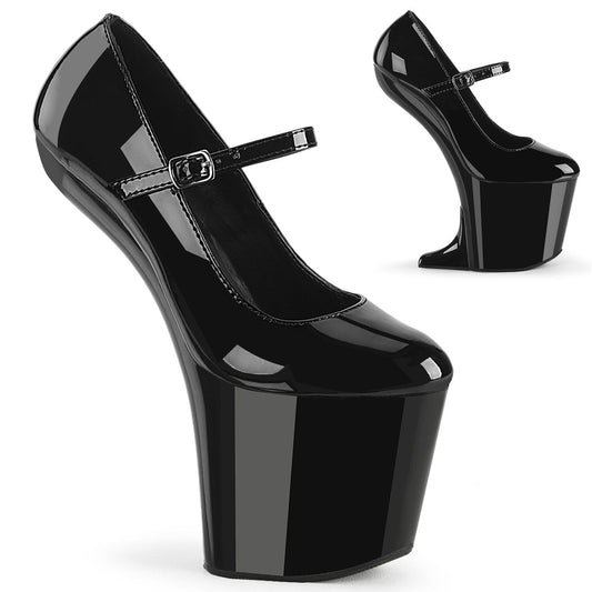 CRAZE-880 Pleaser Mary Janes Dolly Shoes Clear Heels