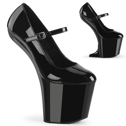 Pleaser CRAZE-880 Black Platform Mary Jane Shoes - 8 Inch Heels