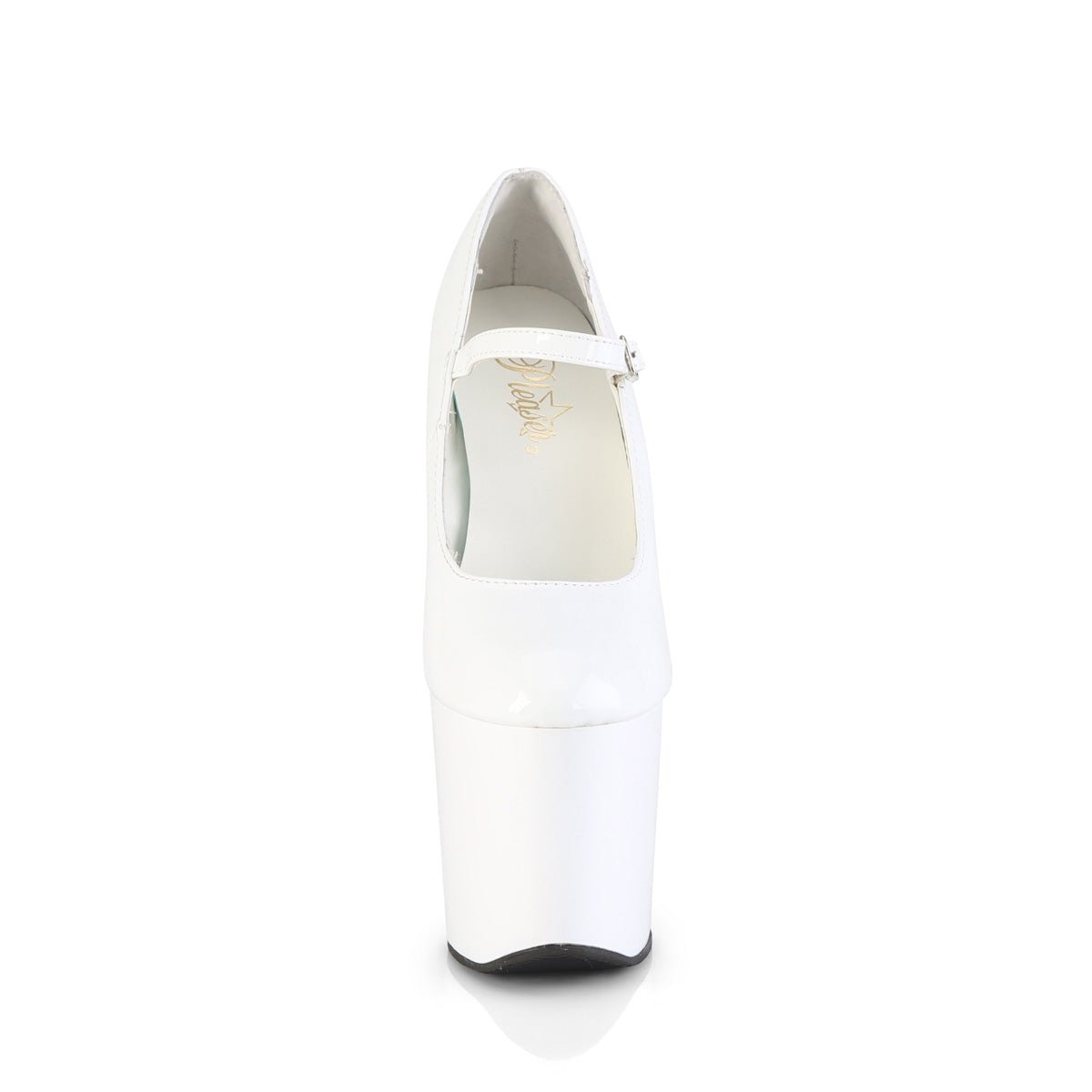 Pleaser CRAZE-880 White Platform Mary Jane Shoes - 8 Inch Heels