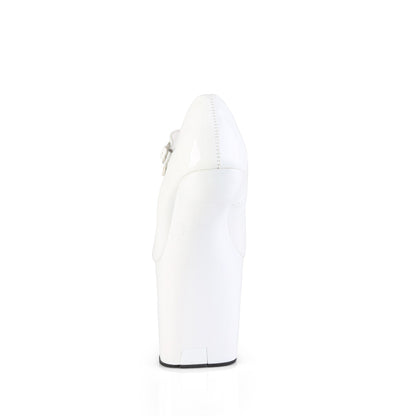 Pleaser CRAZE-880 White Platform Mary Jane Shoes - 8 Inch Heels