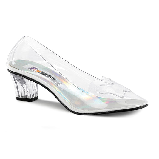 Funtasma CRYSTAL-103 Clear Lucite Peep Toe Court Shoes - 2 Inch Heels