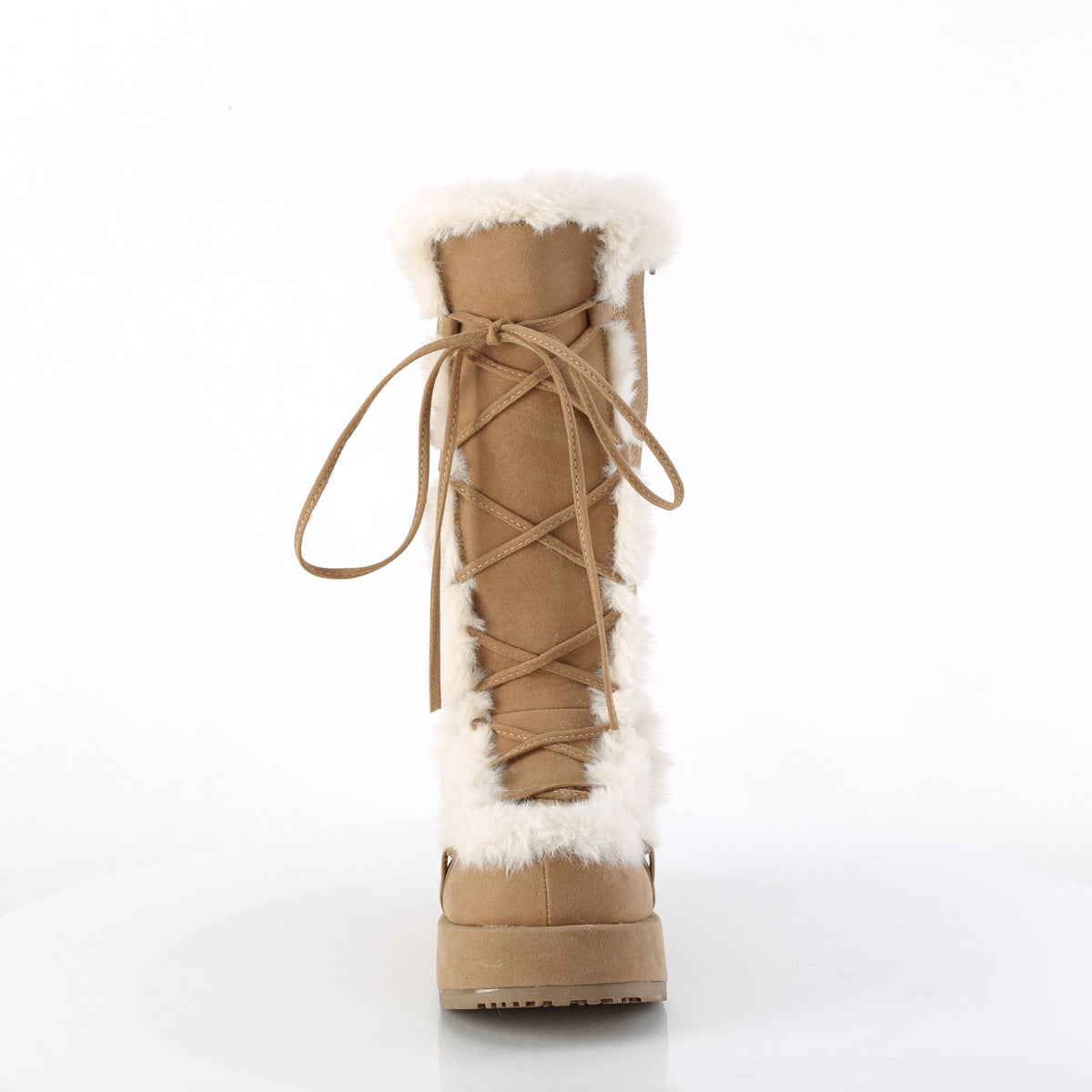 CUBBY-311 Demonia Cult Camel Alternative Knee High Boots