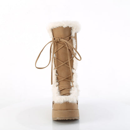 CUBBY-311 Demonia Cult Camel Alternative Knee High Boots