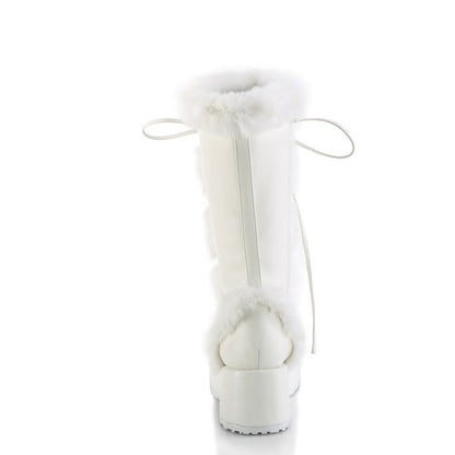 CUBBY-311 Demonia Cult White Alternative Knee High Boots