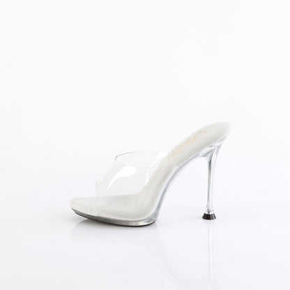 Fabulicious CUPID-401 Clear Platform Mules - 4 1/2 Inch Heels