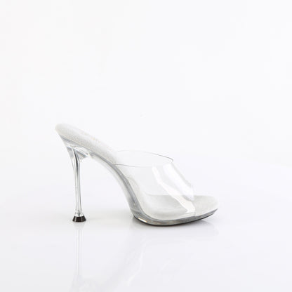 Fabulicious CUPID-401 Clear Platform Mules - 4 1/2 Inch Heels