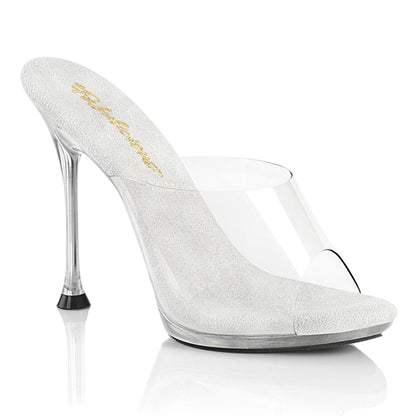 Fabulicious CUPID-401 Clear Platform Mules - 4 1/2 Inch Heels