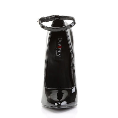 Devious DAGGER-12 Black Court Shoes - 6 1/4 Inch Heels