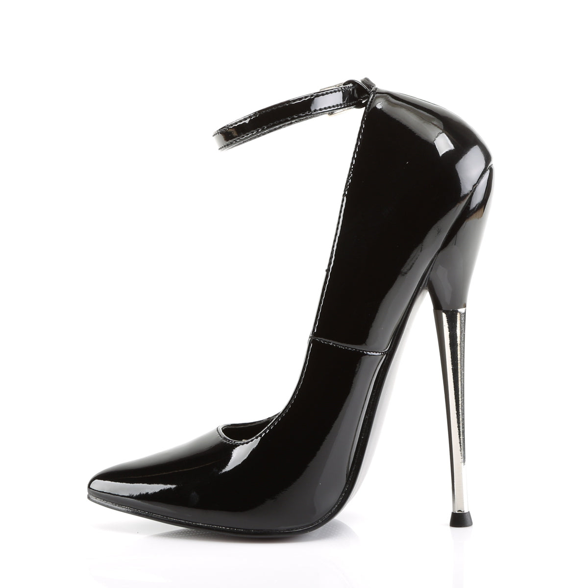 DAGGER-12 Devious Black 6.3 Inch Fetish Heels