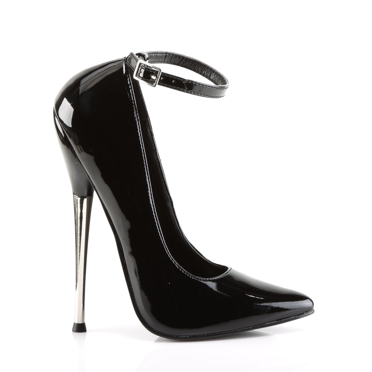 DAGGER-12 Devious Black 6.3 Inch Fetish Heels