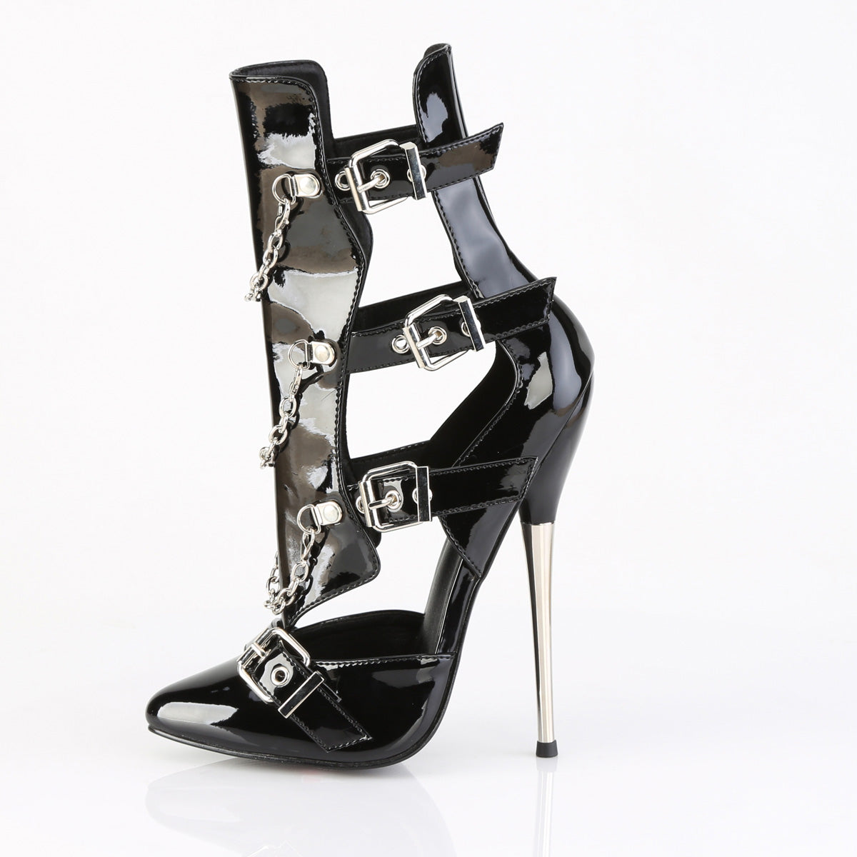 DAGGER-15 Devious Black 6.3 Inch Fetish Heels