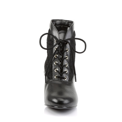 Funtasma DAME-05 Black -Lace Ankle Boots - 2 Inch Heels